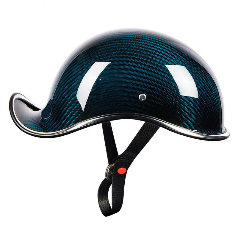 German Shiny Black Novelty Skull Cap Half Helmet (Black, L)