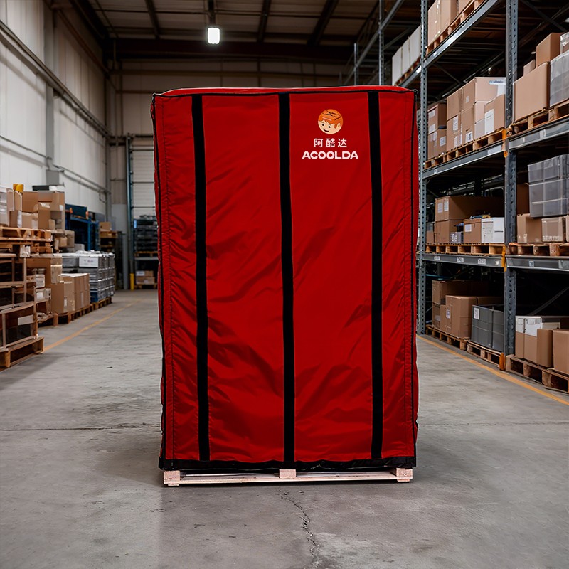 pallet insulated cover, insulated roll cage covers, insulated roll cage liner, frozen roll cage liner, thermal insulation cover, thermal roll cage liner, cold chain logistics, supermarket delivery, warehouse storage, frozen food transport, customizab