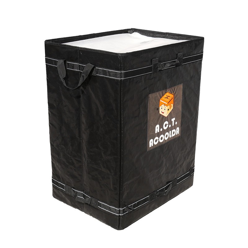 Black parcel delivery bag, reinforced courier bag, 8-handle logistics sack, industrial parcel carrier, waterproof delivery bag, rigid bottom courier sack, DeliverKingdom by ACOOLDA