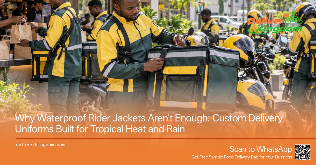 Why Waterproof Rider Jackets Aren't Enough: Custom Delivery Uniforms Built for Tropical Heat and Rain