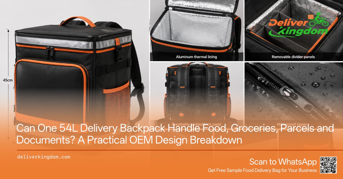 Can One 54L Delivery Backpack Handle Food, Groceries, Parcels and Documents? A Practical OEM Design Breakdown