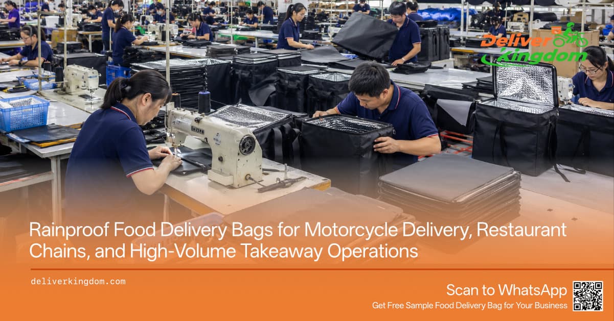 Rainproof Food Delivery Bags for Motorcycle Delivery, Restaurant Chains, and High-Volume Takeaway Operations